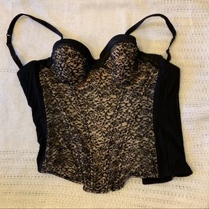 Lou Paris Black & Tan Lace Corset 32C